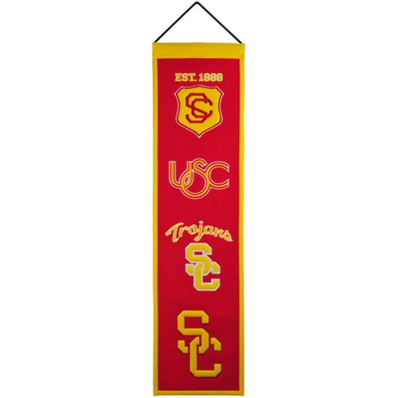 Southern California USC Trojans Logo Evolution Heritage Banner