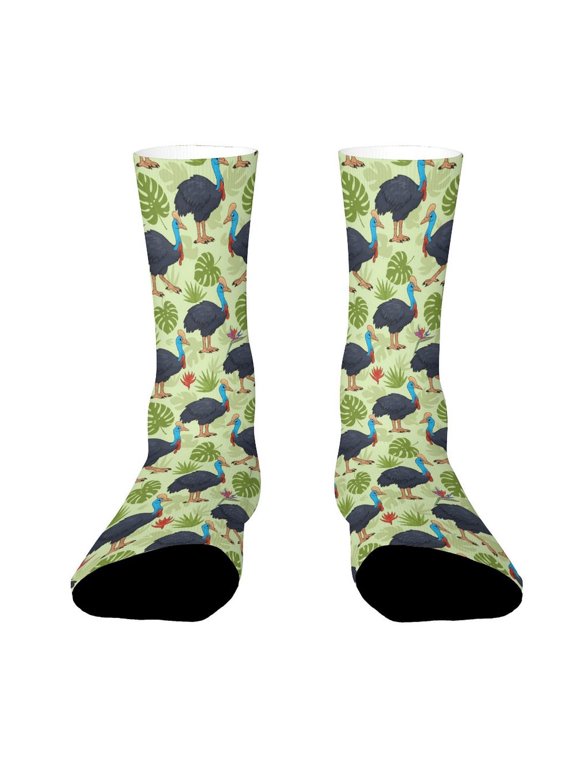 Southern Cassowary Bird Funny Novelty Crew Socks for Women Men Sports