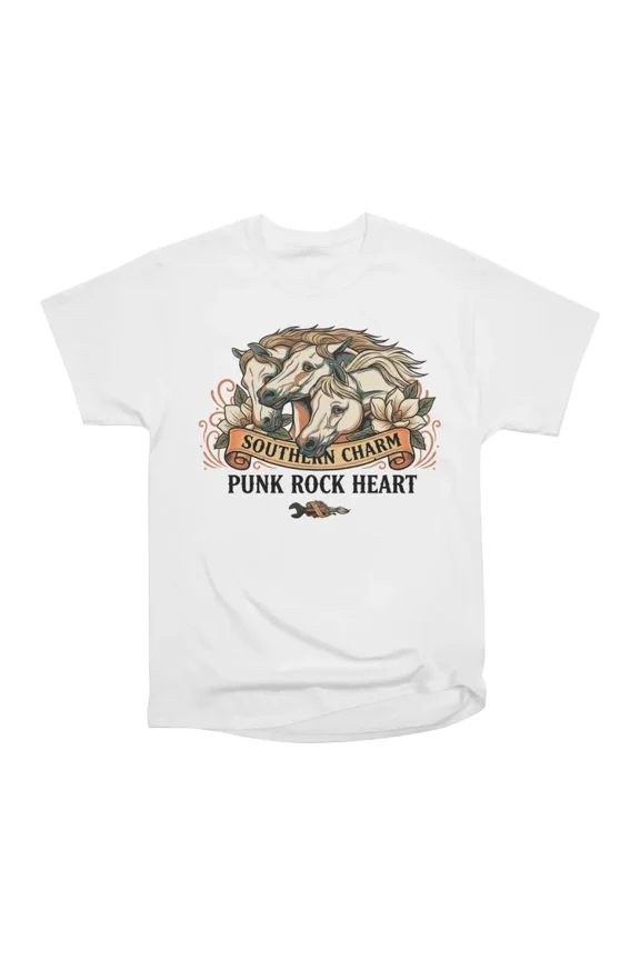 Southern Charm Punk Rock Heart T-Shirt Tee Gift For Him Merch For Her Apparel For Friend