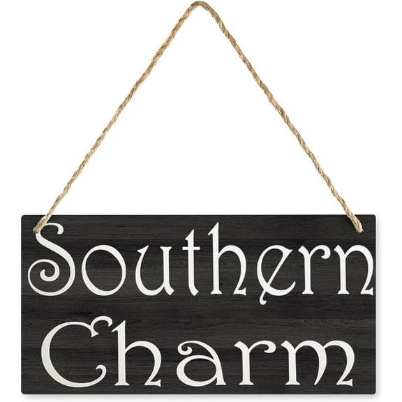 Southern Charm Wood Sign Motivational Quote Wood Wall Sign, Retro Farmhouse Home Decor Gift For Home Living Dining Bedroom Entryway Hallway 12X 6 Inch