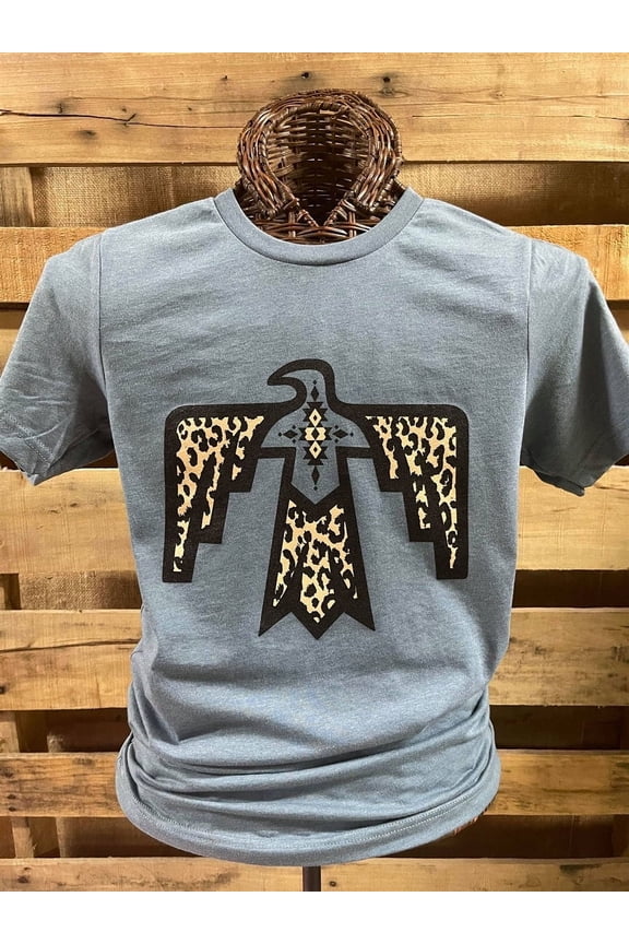 Southern Chics Apparel Leopard Aztec Bird Canvas Bright T Shirt