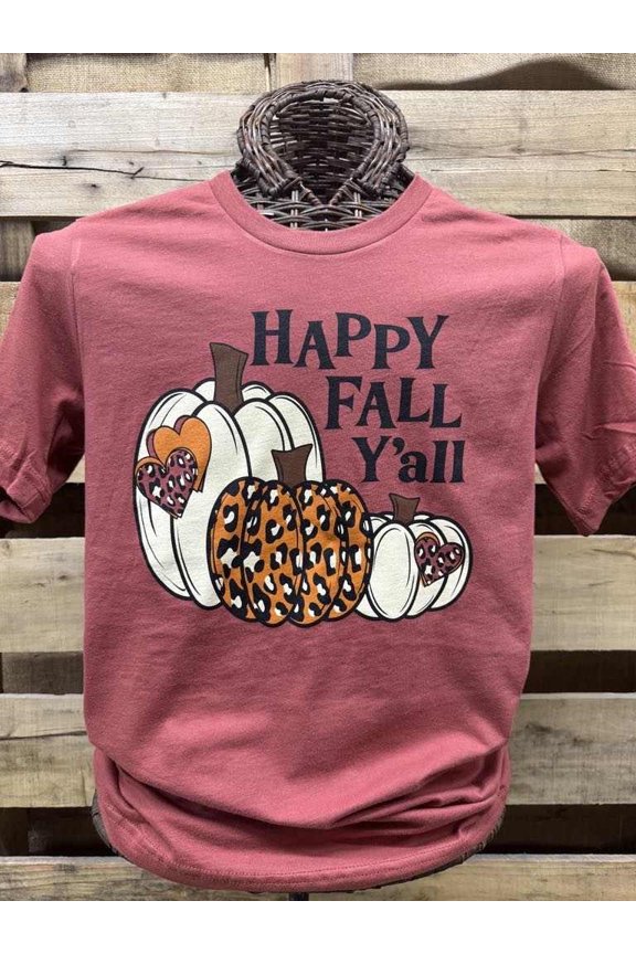Southern Chics Apparel Pumpkin Happy Fall Canvas T-Shirt