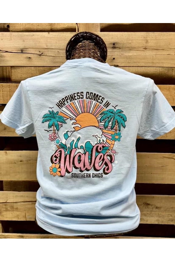 Southern Chics Happiness Comes In Waves T Shirt