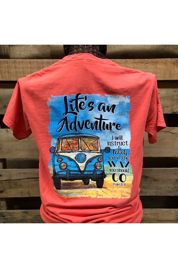 Southern Chics Life is an Adventure Christian Girlie Bright T Shirt