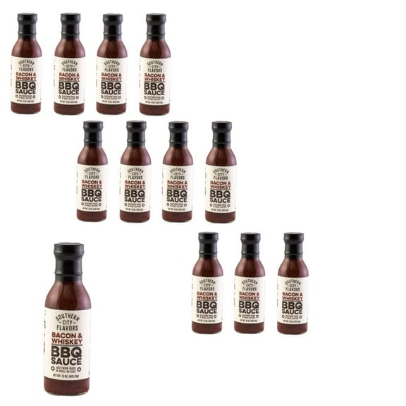 Southern City Flavors Bacon Whiskey Bbq Sauce, 15 OZ, 12 Pack