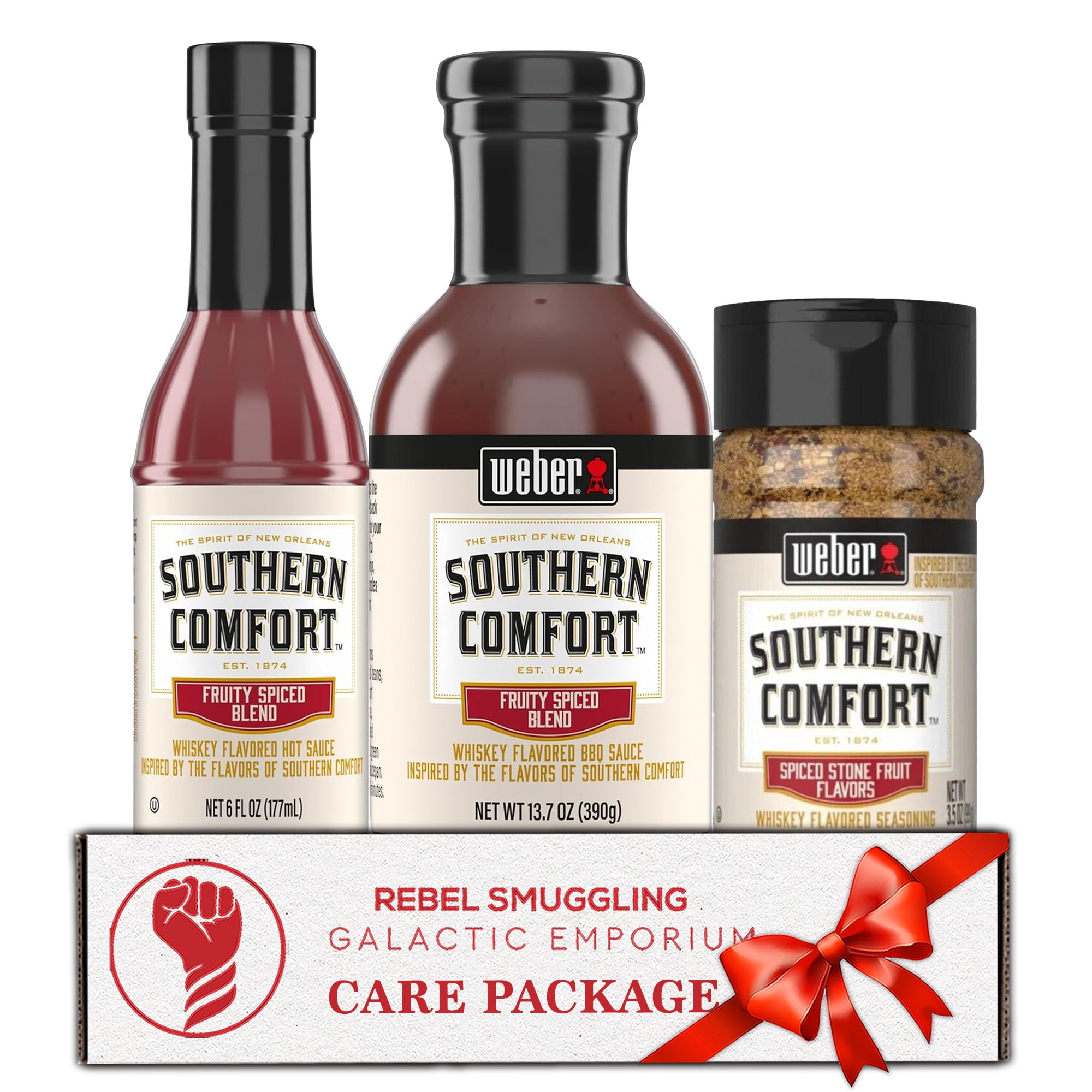Southern Comfort Variety 3 Pack- Hot Sauce, Barbecue Sauce, and Seasoning