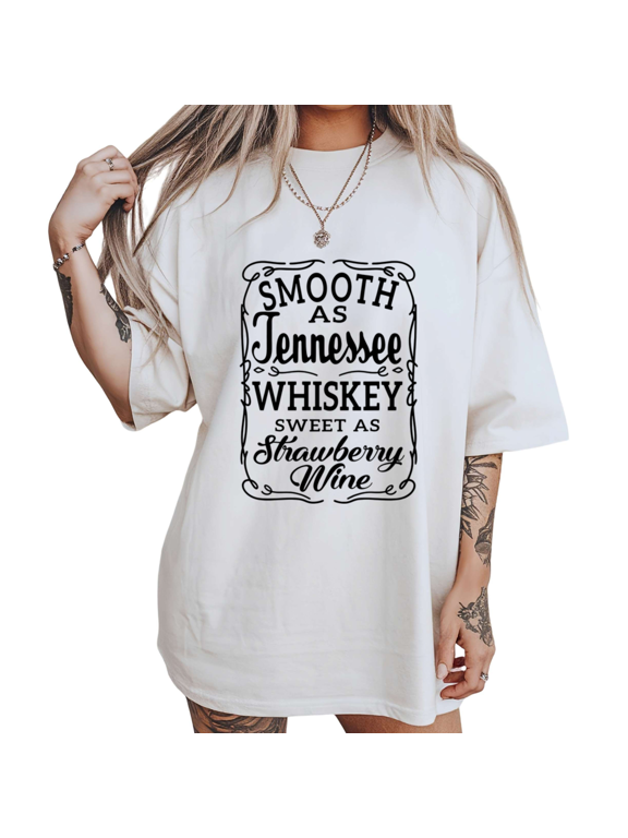 Southern Country Vibes Shirts White S-5XL Whiskey Wine Slogan Graphic Statement Tops