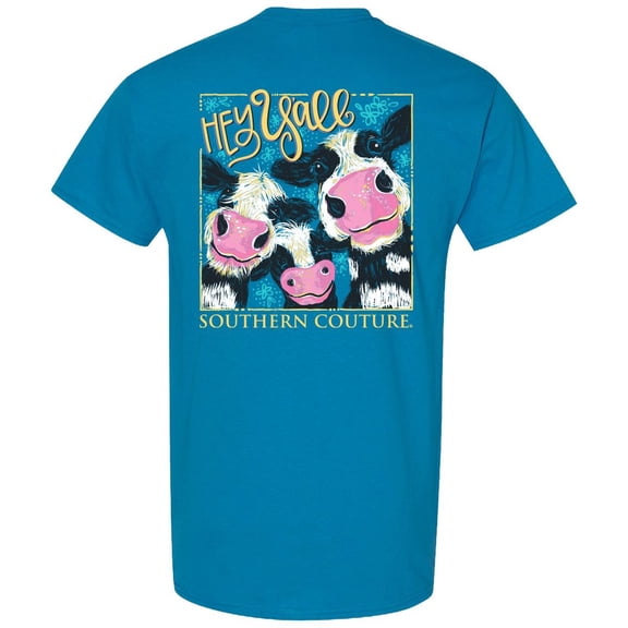Southern Couture Classic Hey YAll Cows T-Shirt