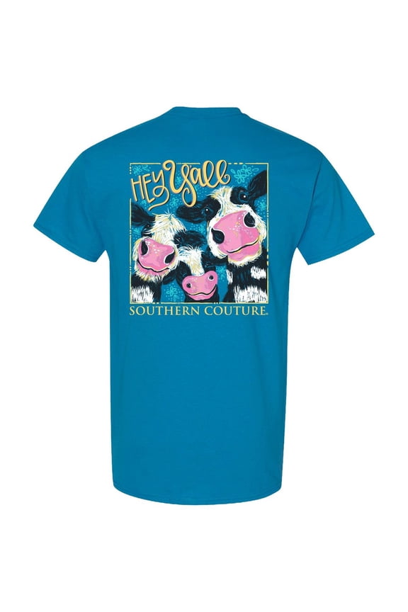 Southern Couture Classic Hey YAll Cows T-Shirt