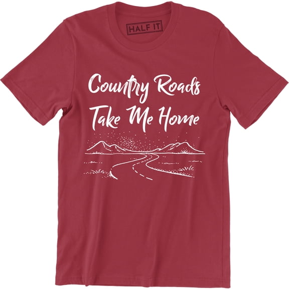 Southern Couture Country Roads Take Me Home - Girlie Bright Men's Tee Shirt