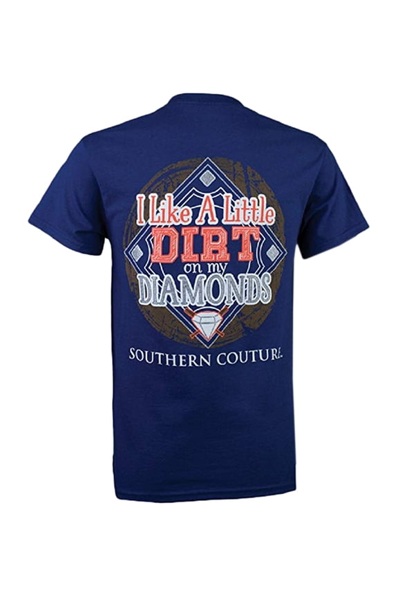 Dirt on My Diamonds Ball Field T-Shirt - Metro Blue Large