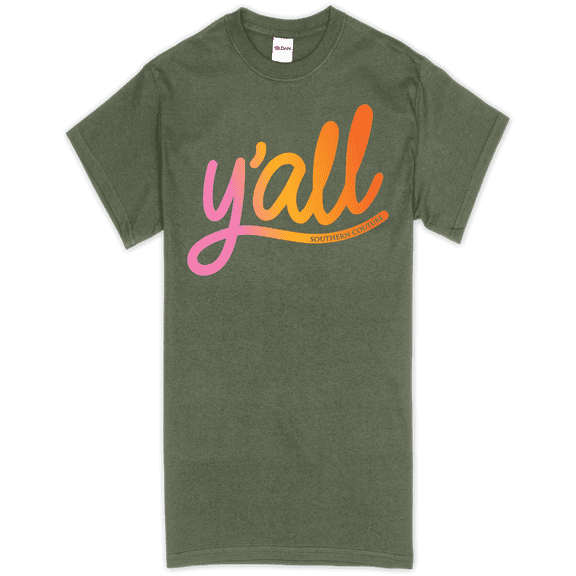 Southern Couture YAll Military Green Soft T-Shirt