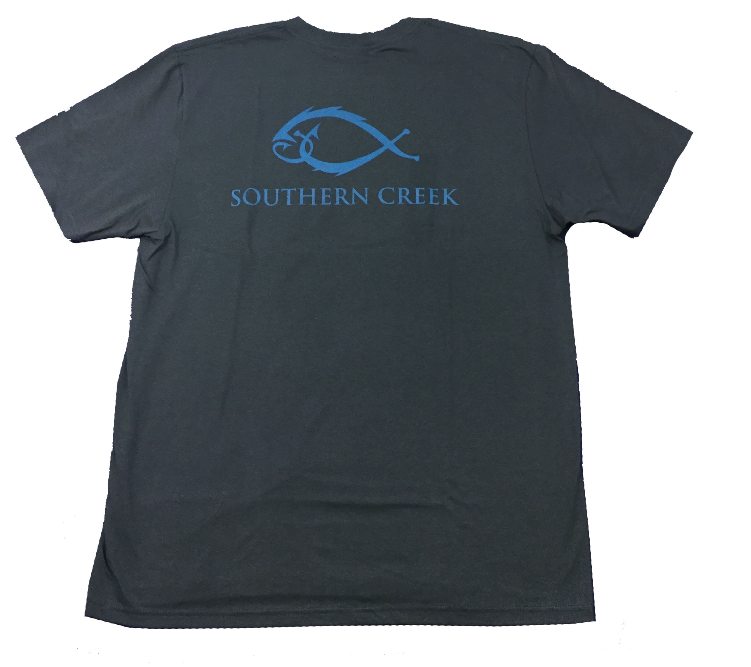 Southern Creek Classic Logo Outdoors Sporting Fishing Hook Adult Unisex  Short Sleeve T-Shirt, Red- Large