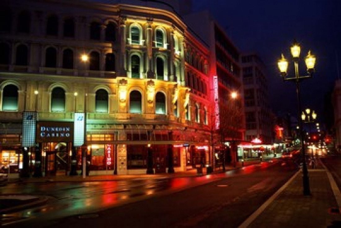Southern Cross Hotel and Dunedin Casino Dunedin New Zealand Canvas Art - David Wall DanitaDelimont (37 x 25)