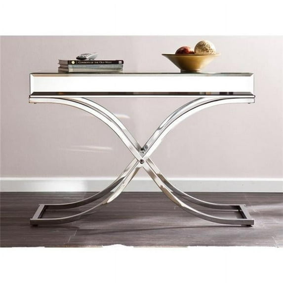Southern Enterprise CK4373 Ava Mirrored Console Table - Chrome