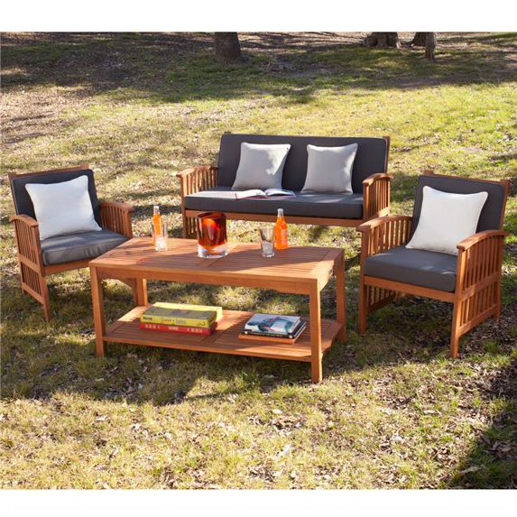 Southern Enterprise OD6625 4 Piece Catania Outdoor Deep Seating Set