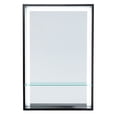 thumbnail image 1 of Southern Enterprises 30" Black Contemporary Wooden Framed Rectangular LED Lighted Wall Mirror with, 1 of 3