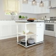 thumbnail image 1 of SEI Muxlow Rolling Kitchen Island w/ Storage, 1 of 4
