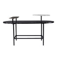 thumbnail image 1 of Southern Enterprises 39.25" Black, White, and Gold Faux Marble Cocktail Table with Storage, 1 of 3
