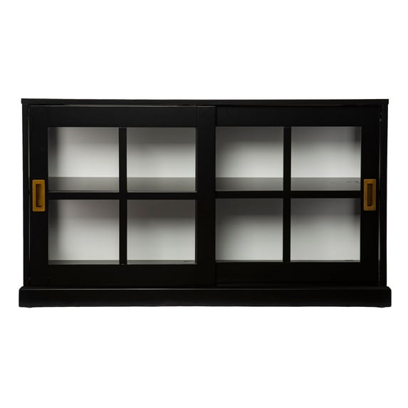 Southern Enterprises 48" Black and Clear Contemporary Curio Cabinet