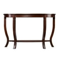 thumbnail image 1 of Southern Enterprises 48" Brown Classic Style Demilune Console Table with Shelf, 1 of 3