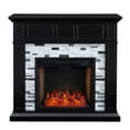thumbnail image 1 of SEI Furniture Drovling Marble Smart Electric Fireplace in Black, 1 of 5