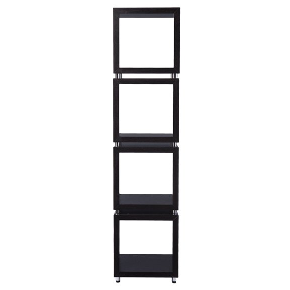 Southern Enterprises 79" Brown 4-Tier Floating-Effect Bookshelf