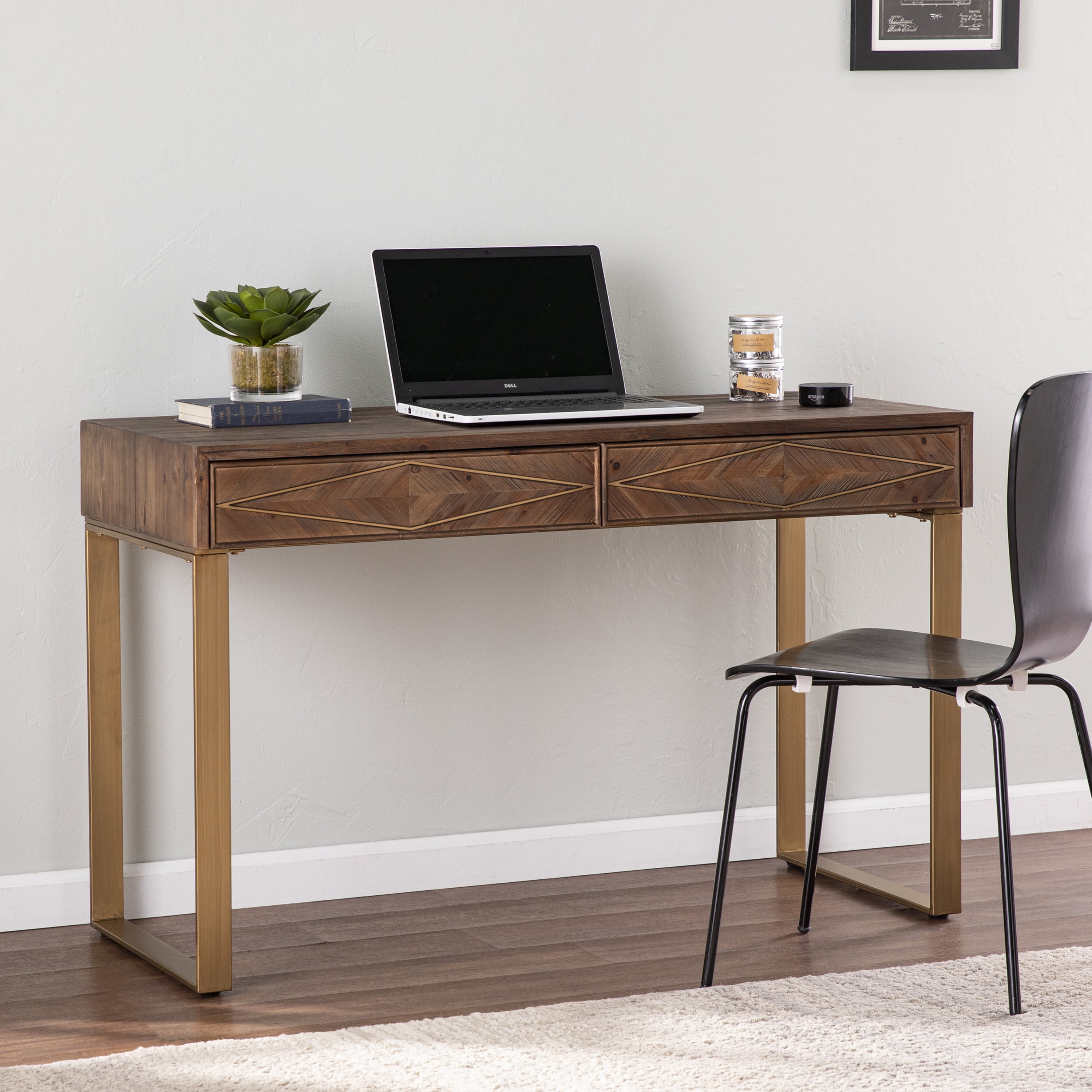Southern Enterprises Aurial Contemporary Style Reclaimed Wood Desk