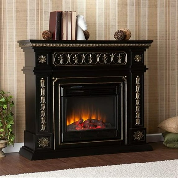 Southern Enterprises Donovan Electric Fireplace-Finish:Black,Material:Poplar,Size:47"W x 14.5"L x 40.5"H