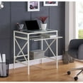thumbnail image 1 of Southern Enterprises Edansyr Metal/Glass Small-Space Desk, White, 1 of 10