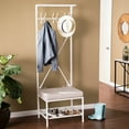 thumbnail image 1 of Southern Enterprises Heru Entryway Hall Tree Bench, Distressed White, 1 of 13