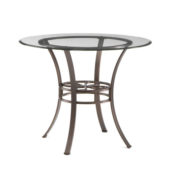Southern Enterprises Lucianna Round Glass Top Dining Table