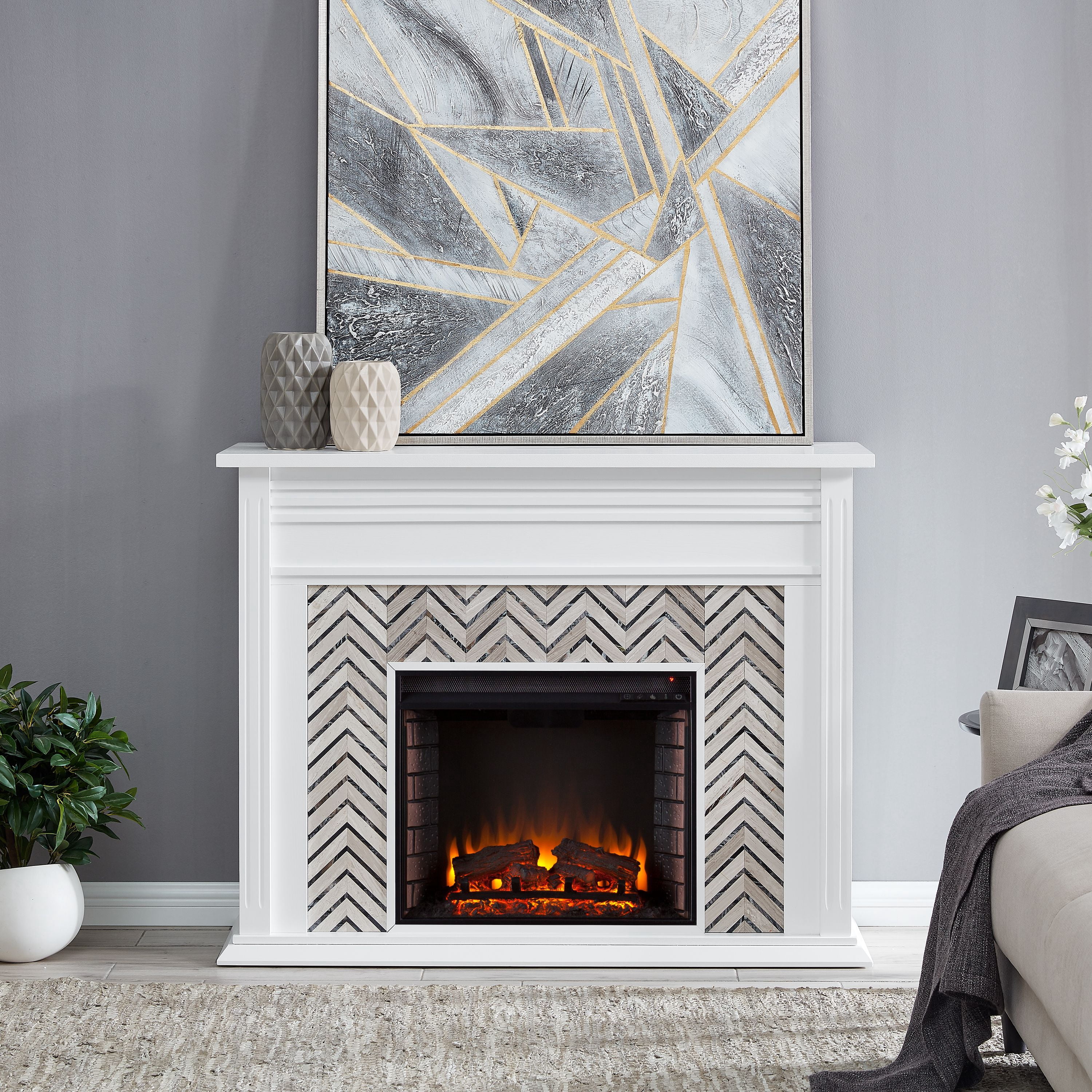 8+ Black Tile Fireplace Black Marble Tile Fireplace