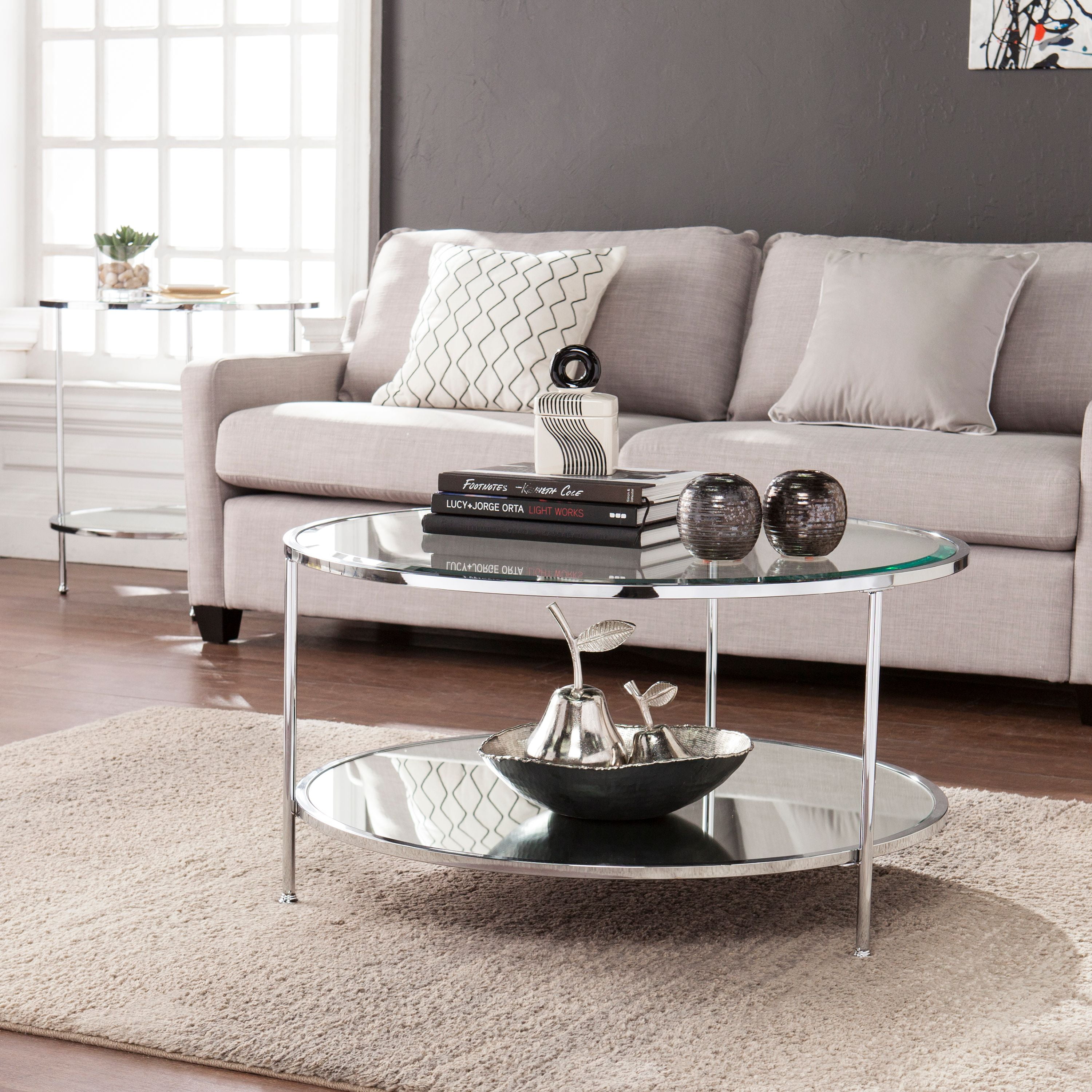 Southern enterprises sale glass coffee table