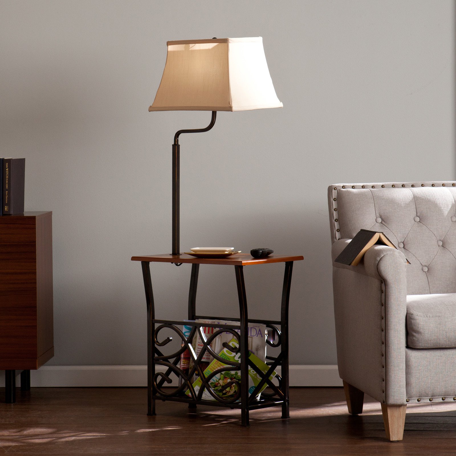 Southern Enterprises Myles Floor Lamp Table
