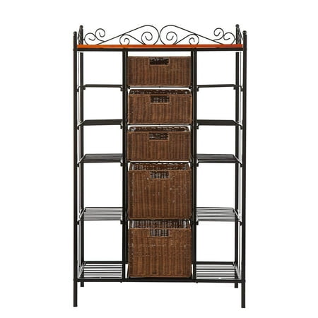 Southern Enterprises Rancho 5-Drawer Baker's Rack