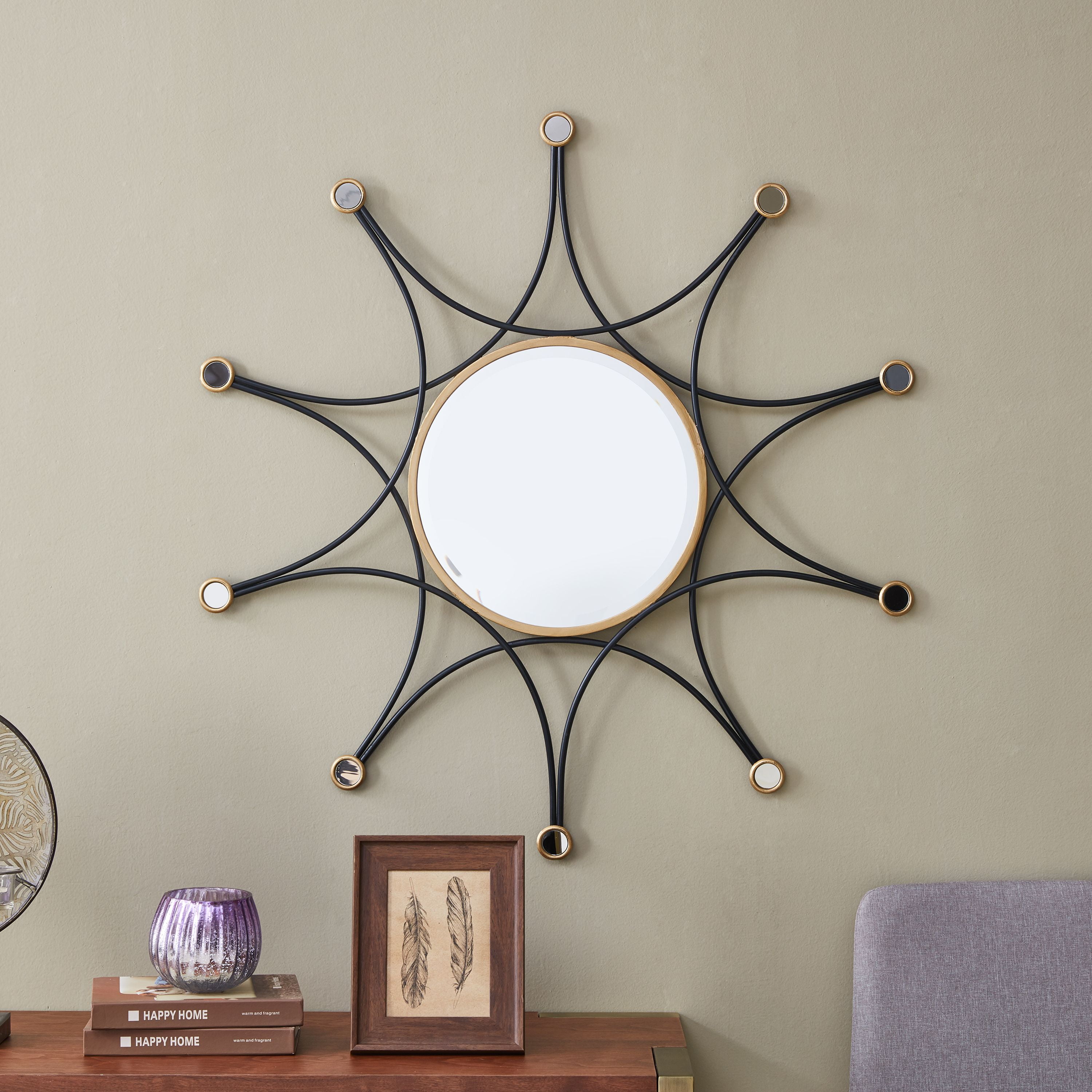 Southern Enterprises Rytia Decorative 36" Wall Mirror, Midcentury