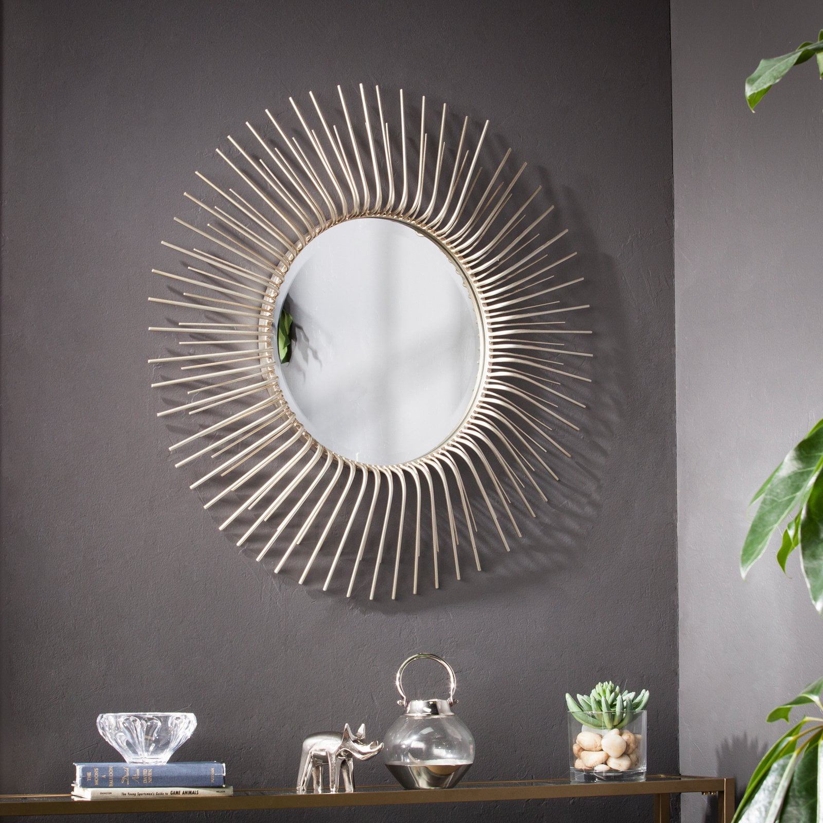 Southern Enterprises Small Round Wall Mirror, Clear
