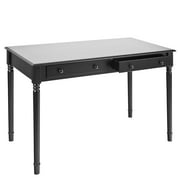 SEI Furniture Parker 2-Drawer Writing Desk in Satin Black