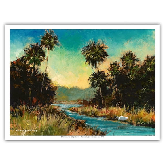 Southern Florida Everglades - From an Original Color Painting by Wade Koniakowsky - Master Art Print (Unframed) 9in x 12in