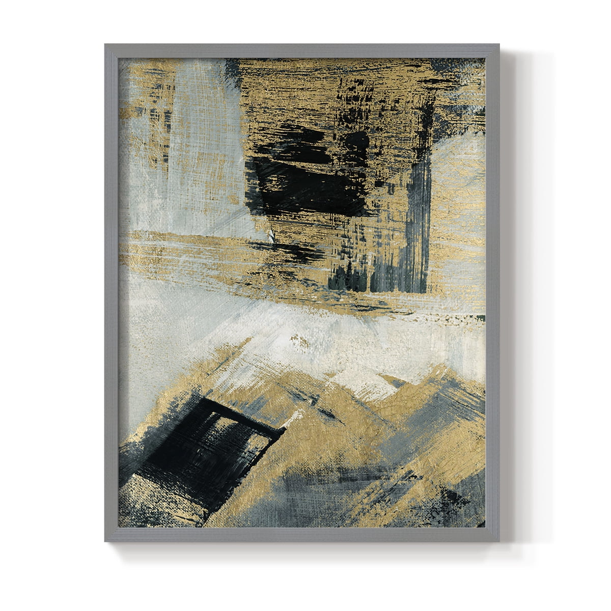 Southern Flow in Gray Solid Wood 22 x 28 Framed Print