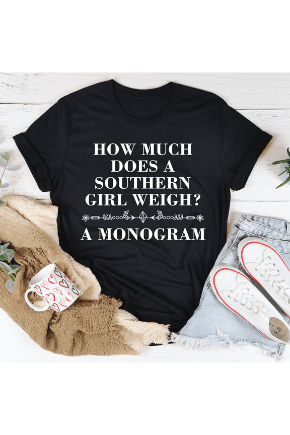 Southern Girl Monogram Tee Peachy Sunday T-Shirt