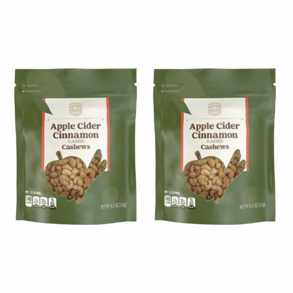 Southern Grove Apple Cider Cinnamon Flavored Cashew, 8.25 oz ,2 Pack