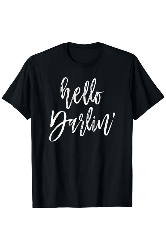 Southern Hello Darlin' Quote Women Short Sleeve Graphic Tee Shirt