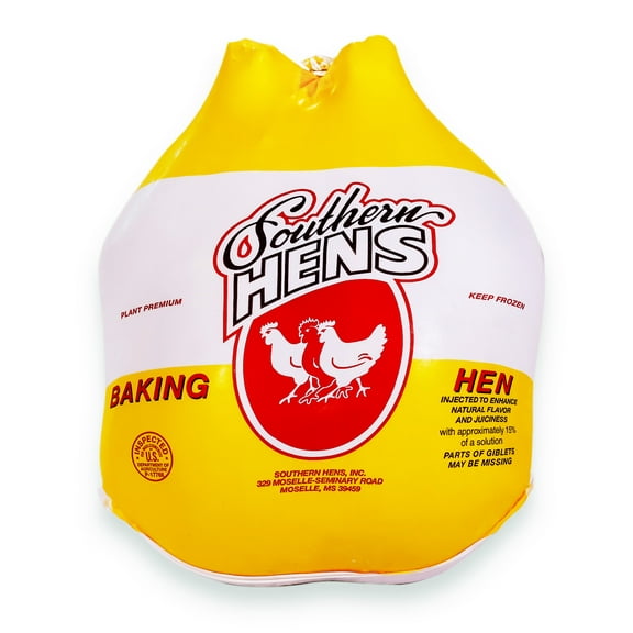 Southern Hens Baking Hen, Frozen, No Allergens, Whole Chicken, 7-8 lbs, Vacuum Sealed Bag