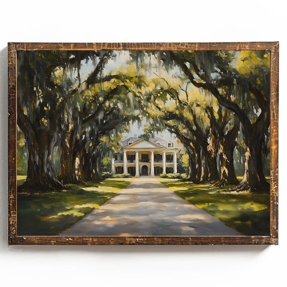 Southern Home Decor Live Oak Tree Poster Charleston Spanish Moss Poster Coastal Wall Art Coastal Living Decor Southern Wall Decor, 8x12 UNFRAMED