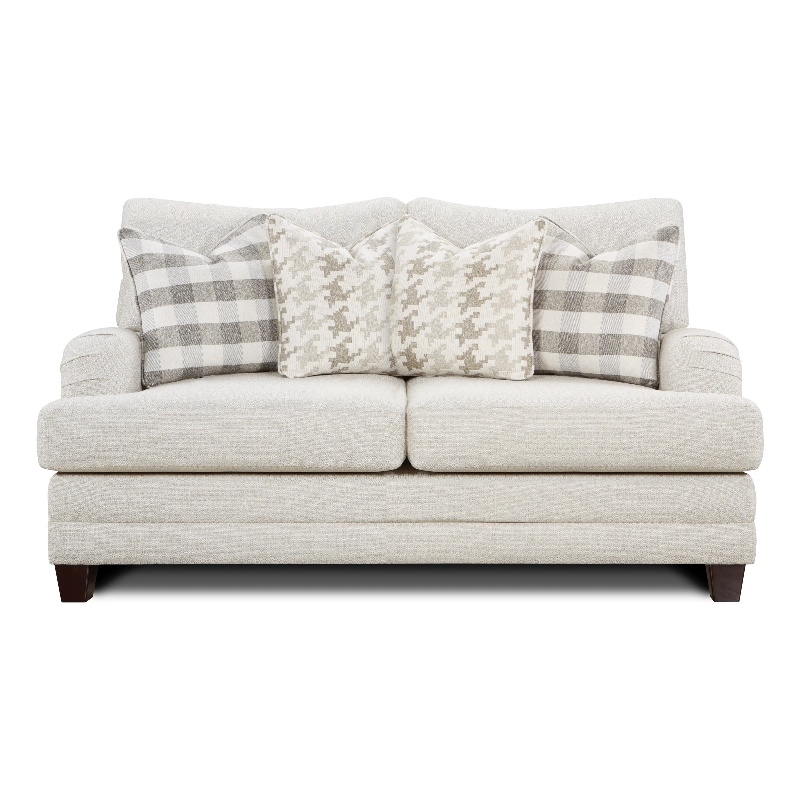 Basic Furnashing Southern Home Furnishings Basic Wool Fabric Loveseat in Khaki Gray ...