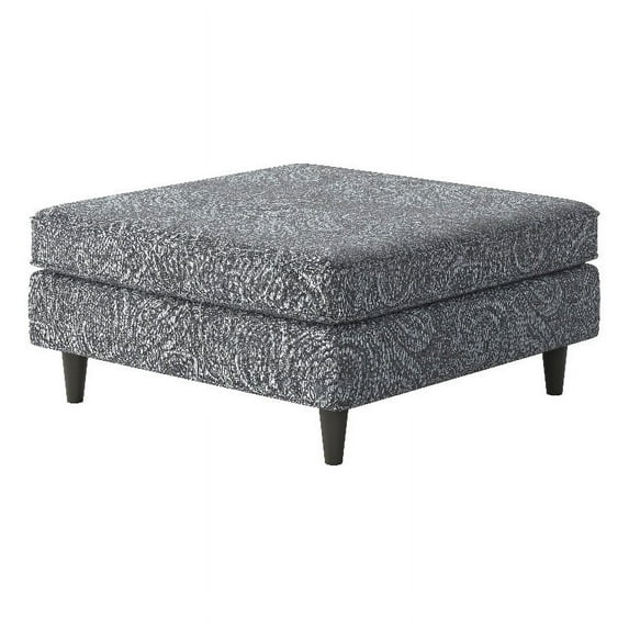 Southern Home Furnishings Bono Cobalt 38" Square Fabric Cocktail Ottoman in Blue