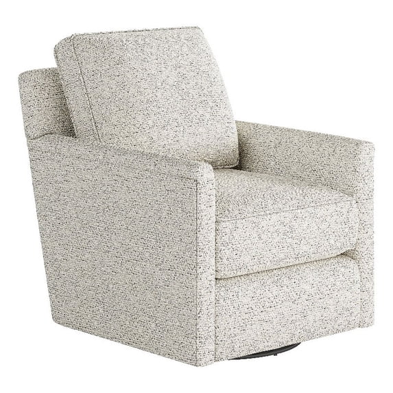 Southern Home Furnishings Chat Domino Fabric Swivel Glider Accent Chair in White