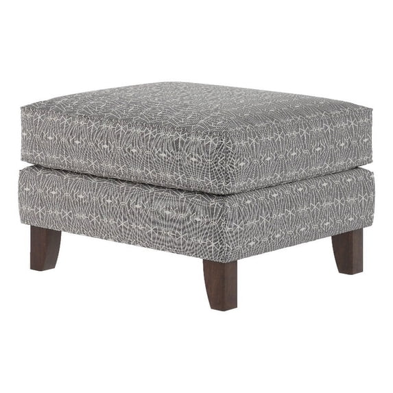 Southern Home Furnishings Emblem Charcoal Fabric Cocktail Ottoman in Multi-Color
